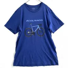 ユニクロ　 コルナゴプリント　自転車　半袖　Tシャツ ブルー　M 綿