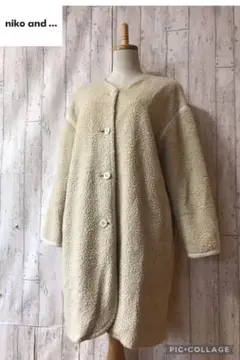 niko and... ニコアンド ノーカラーフリース ボアコート