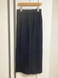 新品★バッグスリットリブ編みタイトスカート★ニットタイトスカートブラック春夏