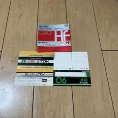 カセットテープインデックスラベル3枚
