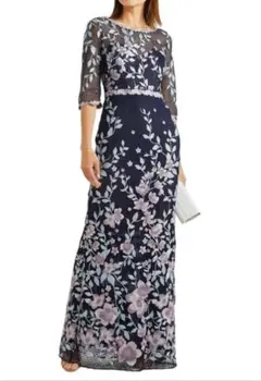 新品 MARCHESA NOTTEマルケッサノッテ フラワー刺繍ロングドレス