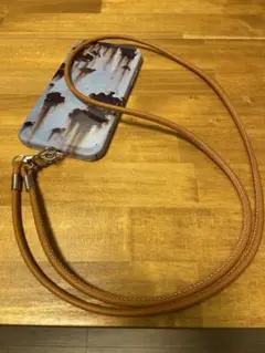 スマホショルダーストラップ　レザー　茶色　新品