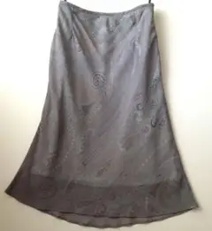 ANAYI アナイ　シフォン　スカート　ペイズリー柄　S