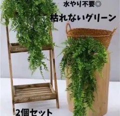 フェイクグリーン 2個セット 造花 吊り下げ 観葉植物 壁飾り 玄関　北欧