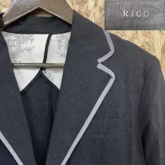 状態◎ RICO リコ パイピング アンコンジャケット バックプリント S