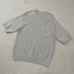 極美品　クレプスキュール　半袖ニット　グレー　ポケット　2サイズ