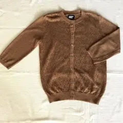 LANDS’END カーディガン　七分袖　麻100% 秋色　透かし編み