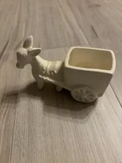 動物形状のホワイト陶器小物入れ