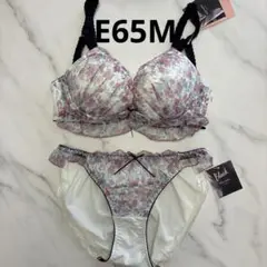 E65 チュチュアンナ　フラワー　花柄 ブラジャー　ショーツ　セット　ピンク白
