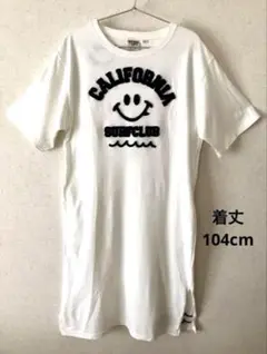 CALIFORNIA T-SHIRTS スマイル ニコちゃん ワンピース 白