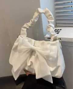 SHEIN 白 リボン バッグ
