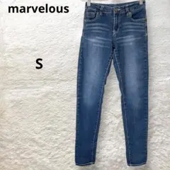 マーベラス スキニーデニム コットン混 ストレッチ ジーンズ Gパン ブルー S