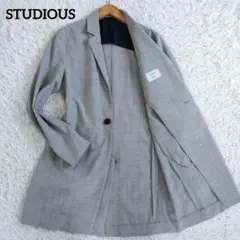 ステュディオス　テーラードジャケット　アンコン　ストレッチ　グレー　S相当