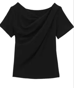 2WAYドレープオフショルリブＴシャツ 接触冷感・UV対策