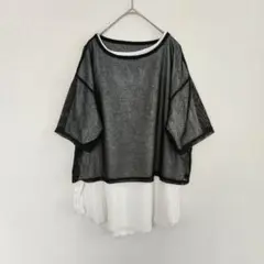 イリベア メッシュトップス +インナーTシャツ 2点セット F 半袖 レイヤード