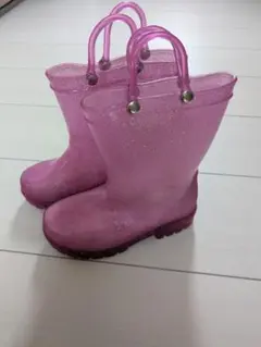 光るグリッター長靴 ピンク
