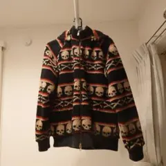スカルデザイン フリースジャケット 大