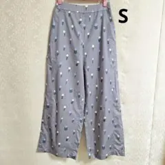 kippis 高密度綿ワイドストレートパンツ グレー S