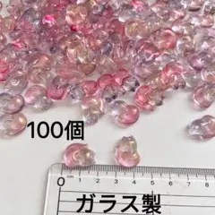 100個　狐チャーム　ガラスビーズ　狐ビーズ　ガラスキツネ　ハンドメイド