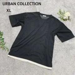 アーバンコレクション　クルーネックTシャツ　XLゆったり　体型カバー　バイカラー