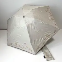 MICHEL KLEIN ミッシェルクラン 晴雨兼用傘 折りたたみ 花柄刺繍