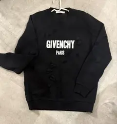 GIVENCHY ブラック スウェット デストロイトレーナースウェット　美品 美品】givenchy スウェット トレーナー