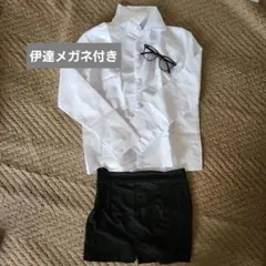 OL 制服セット（白シャツ・黒スカート・メガネ付き）