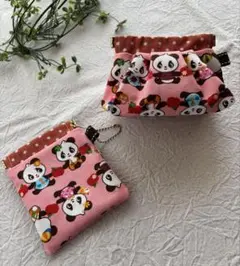 ぷっくりバネポーチ✳︎フラットポーチ 2個セット