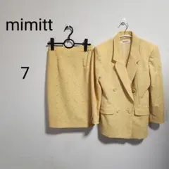 S192 mimitt イエロー レース セットアップ ジャケット スカート