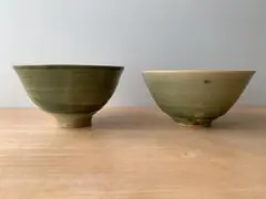 織部　飯茶碗　2点セット