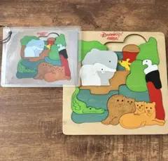 木製パズル　動物　２段