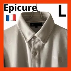 Epicure エピキュール ゴルフ半袖ボタンダウンシャツ　L ライトグレー
