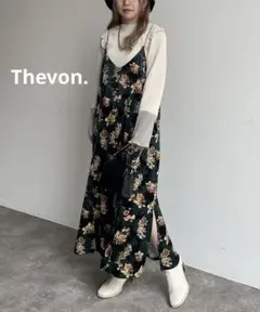 ◆ Thevon. ゼヴォン ベロア 深V キャミ ワンピース free
