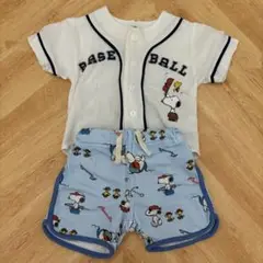 スヌーピー　野球ユニフォームシャツ　ショートパンツ　80 セット　まとめ売り