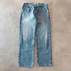 Lee リー W34 ブルーデニム ボトム パンツ 古着 青 ヒゲ 15155