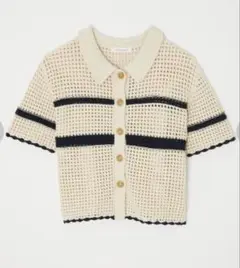 MOUSSY STRIPED CROCHET シャツ