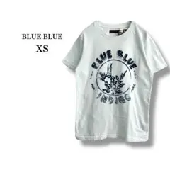 新品タグ付【ブルーブルー】BLUE BLUE インディゴ染めTシャツ　水色　XS