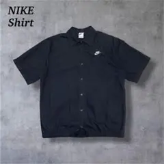 【i2518】NIKEナイキ半袖ワークシャツドローコード付コットン現行2024年