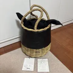 【未使用】ELENDEEK エレンディーク　カゴバッグ　黒レザー ELENDEEK - エレンディーク カゴバッグ 黒レザー メ28の通販 by
