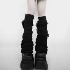 ♡ DimMoire ニット×シアーレッグウォーマー Black
