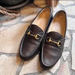 gucci bit loefers dark brown size36 1/2C