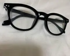 フチあり眼鏡 メガネ 度なし オシャレメガネ 伊達メガネ ブラック