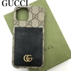 【希少品✨】グッチ iPhone12ケース GGスプリーム 金ロゴ 669895