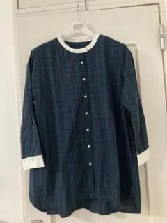 オーブブラックウォッチチュニック丈シャツ美品