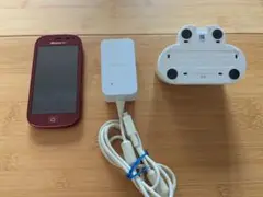 らくらくホンF-06F赤色 充電ケーブル ホルダー