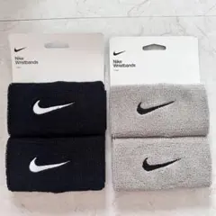 NIKEダブルワイドリストバンド幅広 Swoosh Wristbands黒グレー