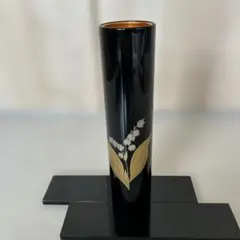 輪島塗　花器　一輪挿しWAJIMA　台座2枚付　紙箱付　新品　未使用