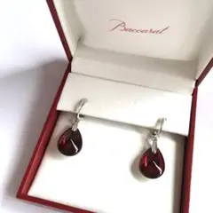 美品 バカラ プシデリック 赤 イヤリング