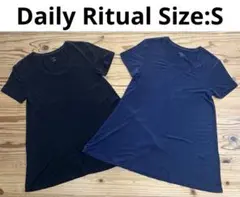 Daily Ritual　 Aラインシルエット 半袖シャツ2枚　USサイズS