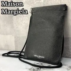 極美品 メゾンマルジェラ フォンケース ショルダーポーチ シルバー金具 レザー